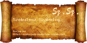 Szekulesz Szabolcs névjegykártya